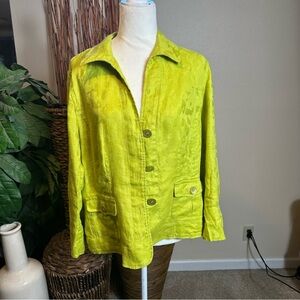 Jones New York Lime Green Button-Front Blazer Jacket